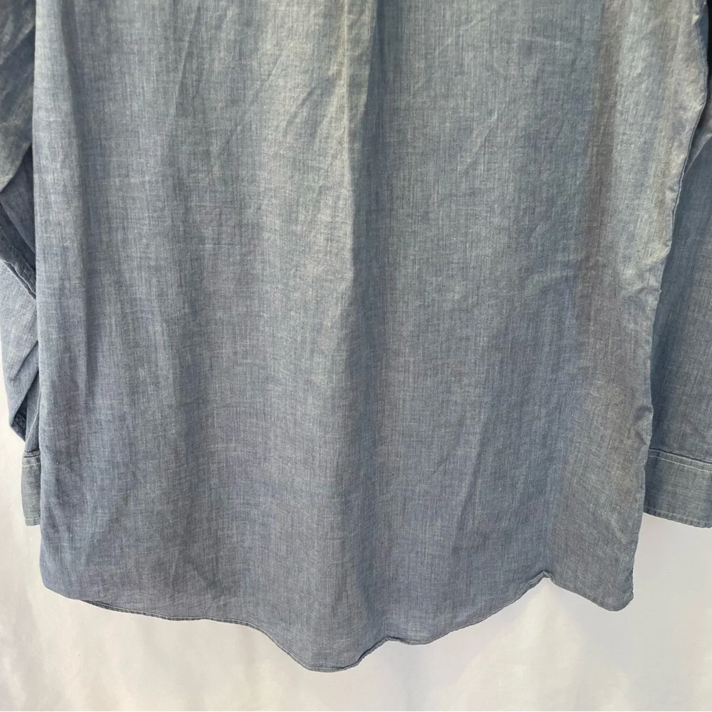 Mark‎ Alexander Cotton Chambray Button Down Shirt 17-36 Tall Capsule Office Work